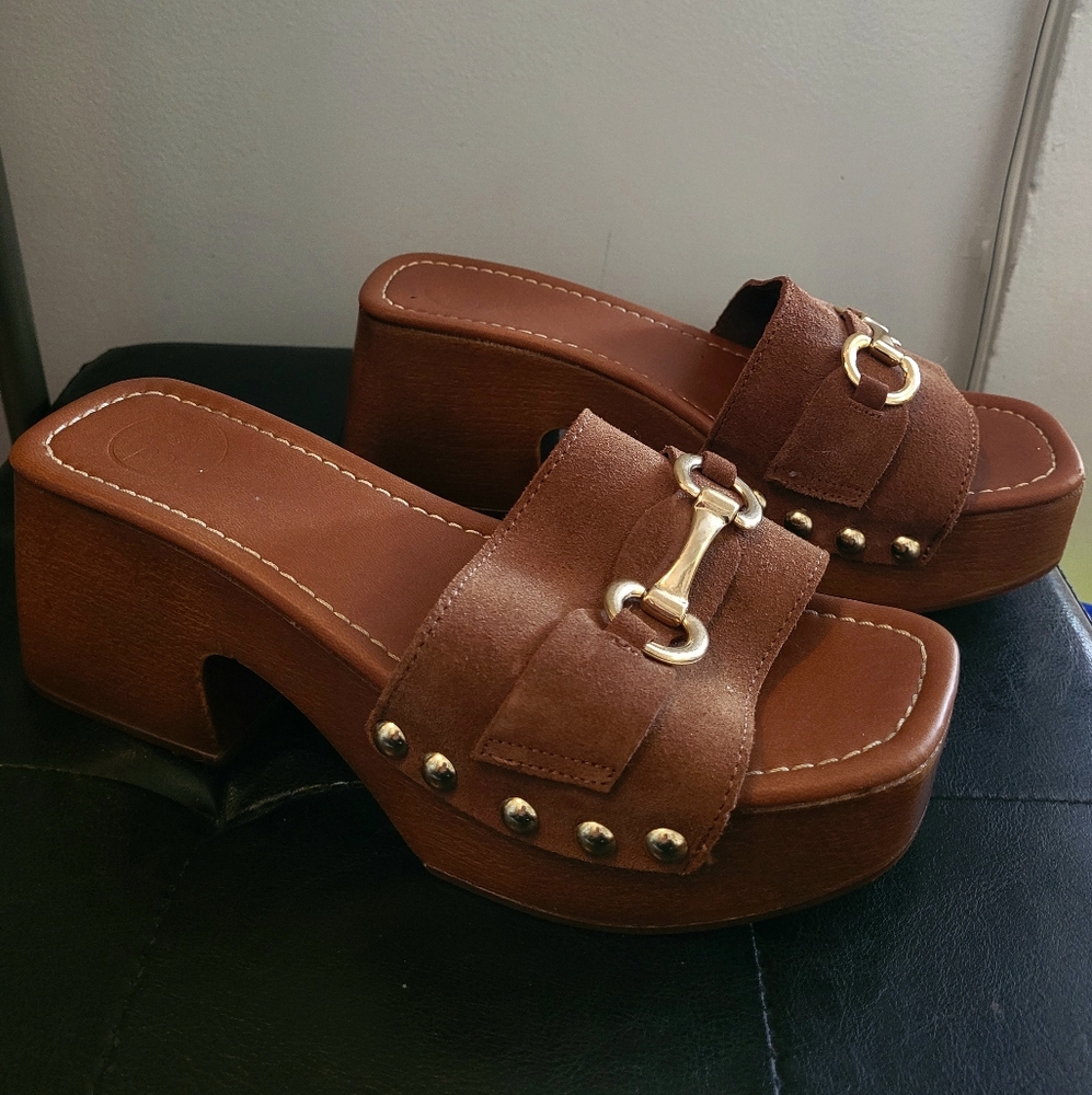 Studded Platform Mule Sandals